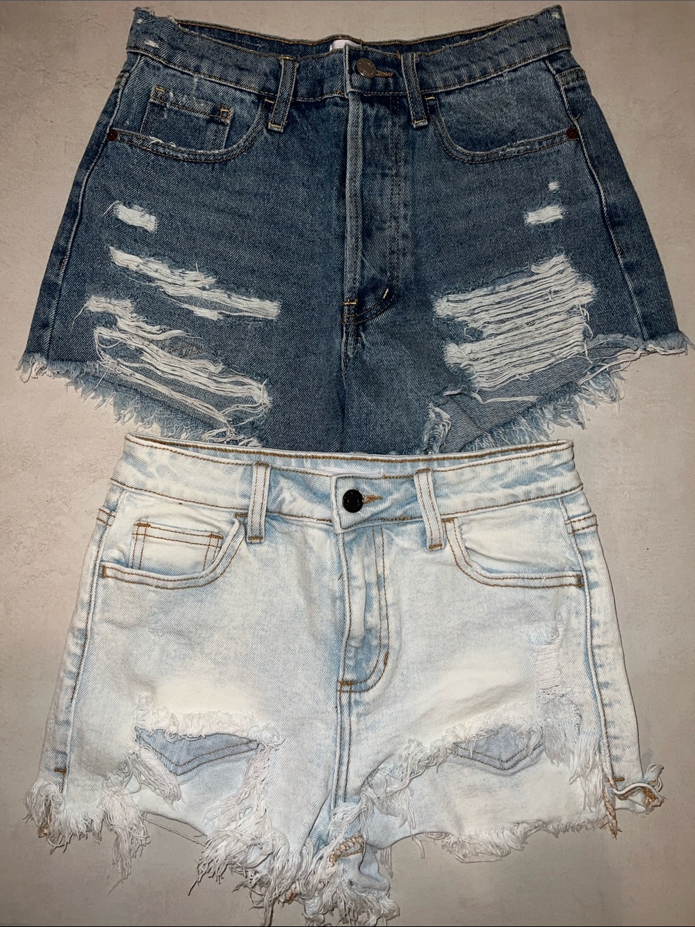 2 Cello S Blue Jean Shorts Denim Ripped Destroyed Festival High Waisted